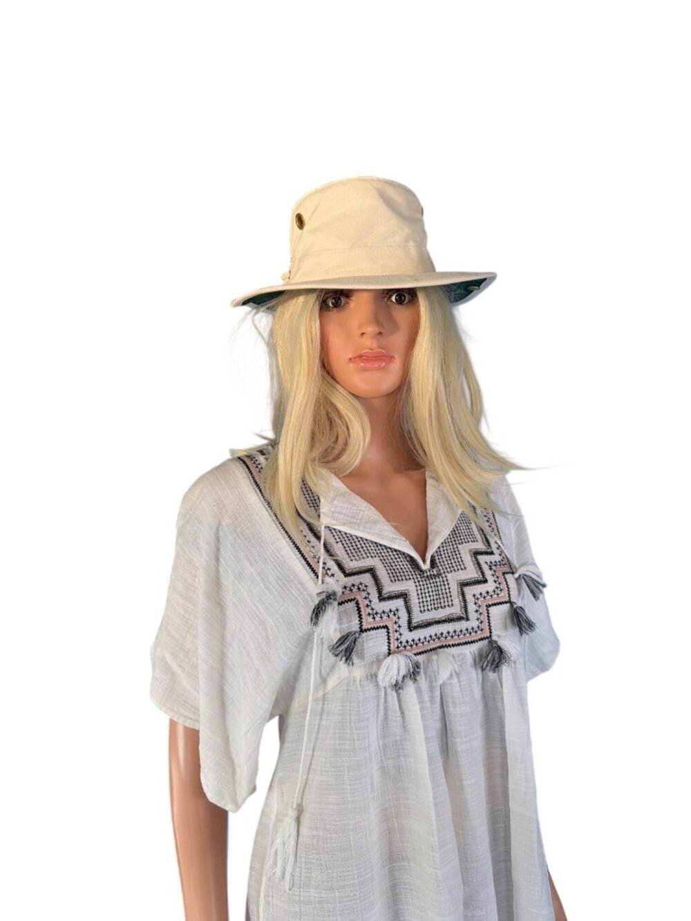 New Tilley T4 Cotton Duck Sun Hat 7 S 56.5cm Vintage HTF Ivory Green - Picture 3 of 14
